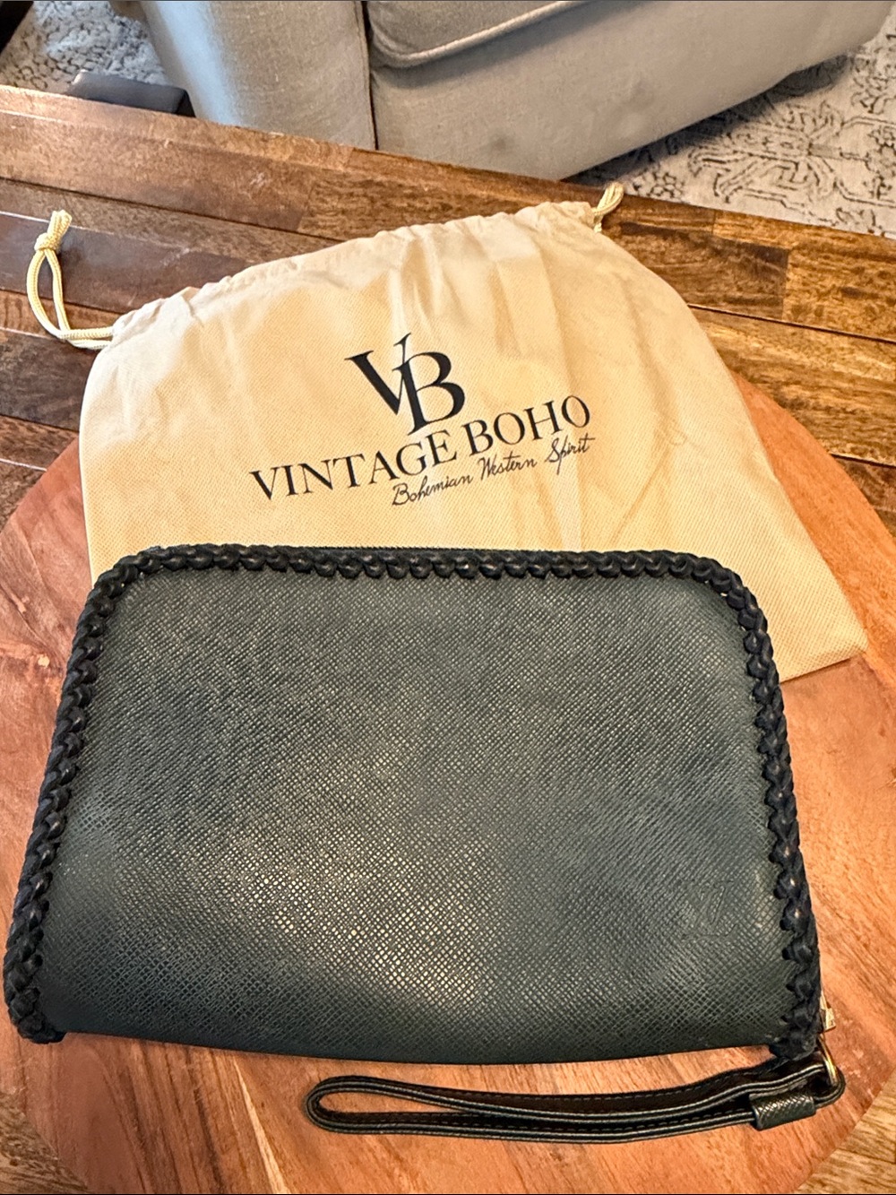 Vintage Louis Vuitton Upcycled Braided Edge Wristlet Clutch
